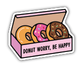 040962072370 Donut Worry, Be Happy Sticker