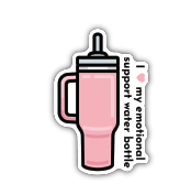 040962072707 Emotional Support Water Bottle Sticker