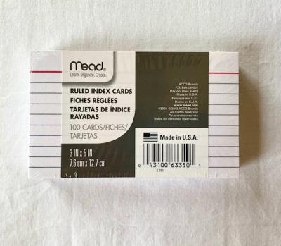 043100633501 3"X5" Ruled Index Cards 63350