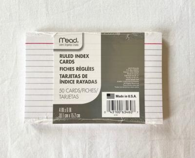 043100634607 4"X6" Ruled Index Cards 63460